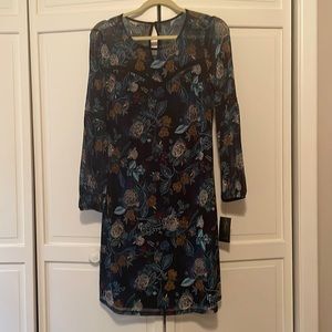 Long sleeve flowered dress